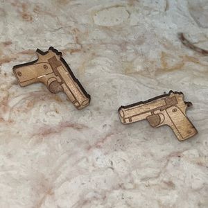 Wooden Glock - Gun GoodWood Earrings